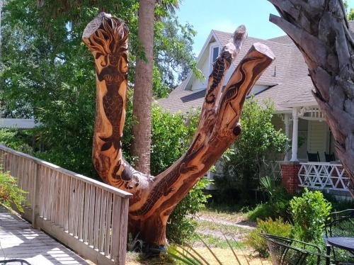 Carved Tree in Cedar Key